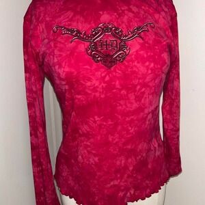 Harley-Davidson Opelika, AL red tie-dye long sleeve baby tee
